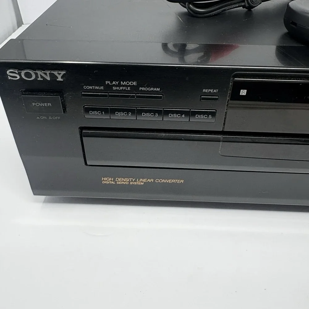 Sony CDP-C345 5 Disc CD Changer Player w/ Remote & RCA Cable Tested